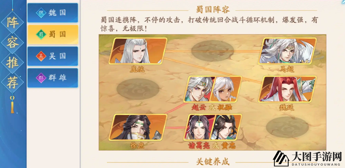 《三国云梦录》蜀汉英雄阵容推荐