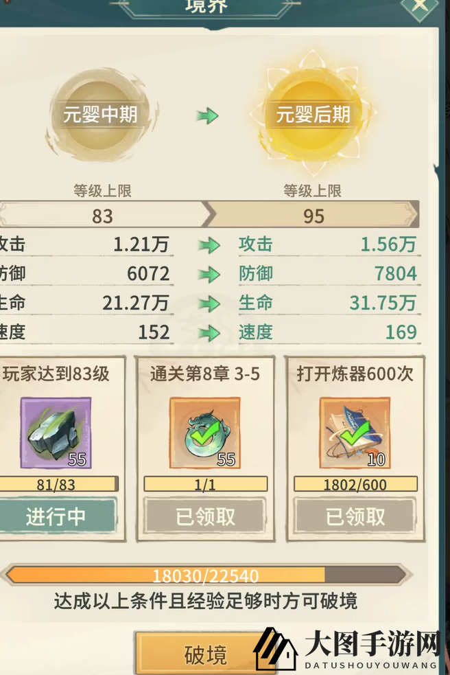 《东土村传奇》境界突破全解析