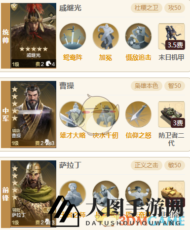 《世界启元》S5赛季戚继光追击队阵容推荐