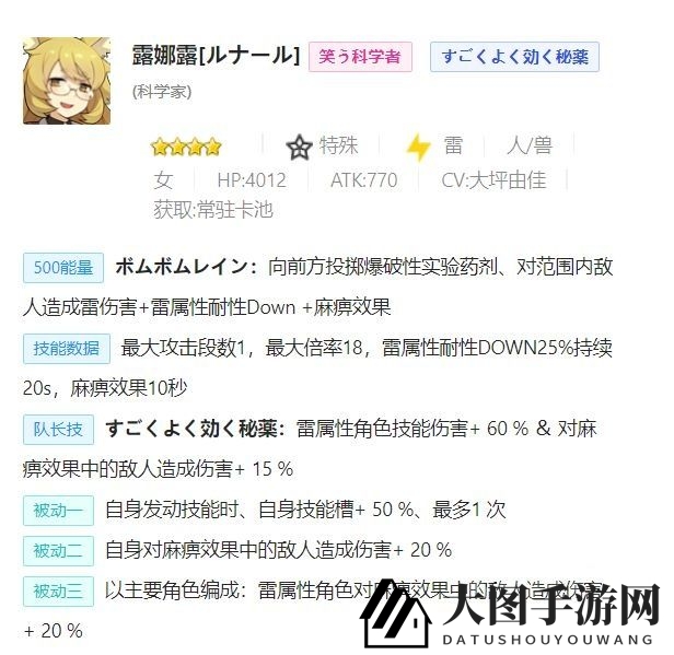 《世界弹射物语》雷属性低星角色推荐